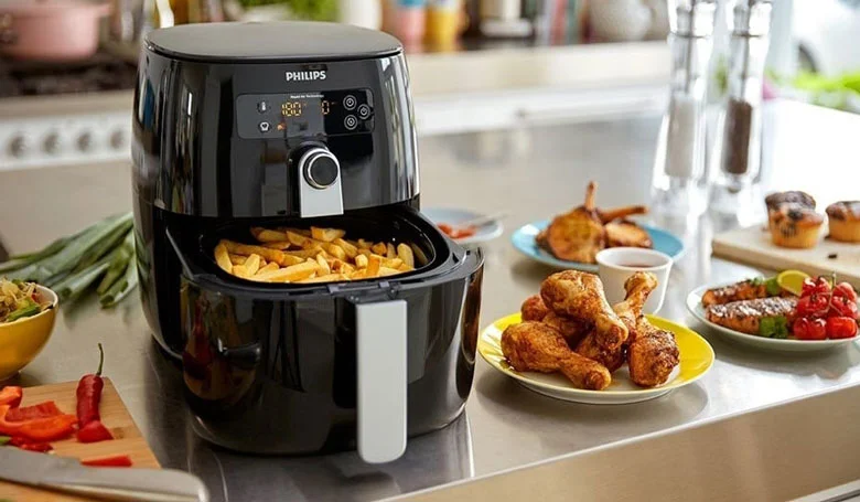 Stylish air fryer with a sleek, modern design